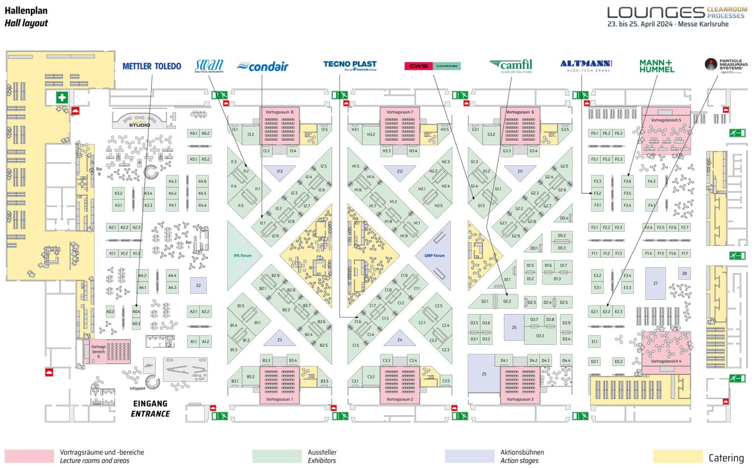 Hallenplan LOUNGES 2024 Karlsruhe Cleanroom Processes